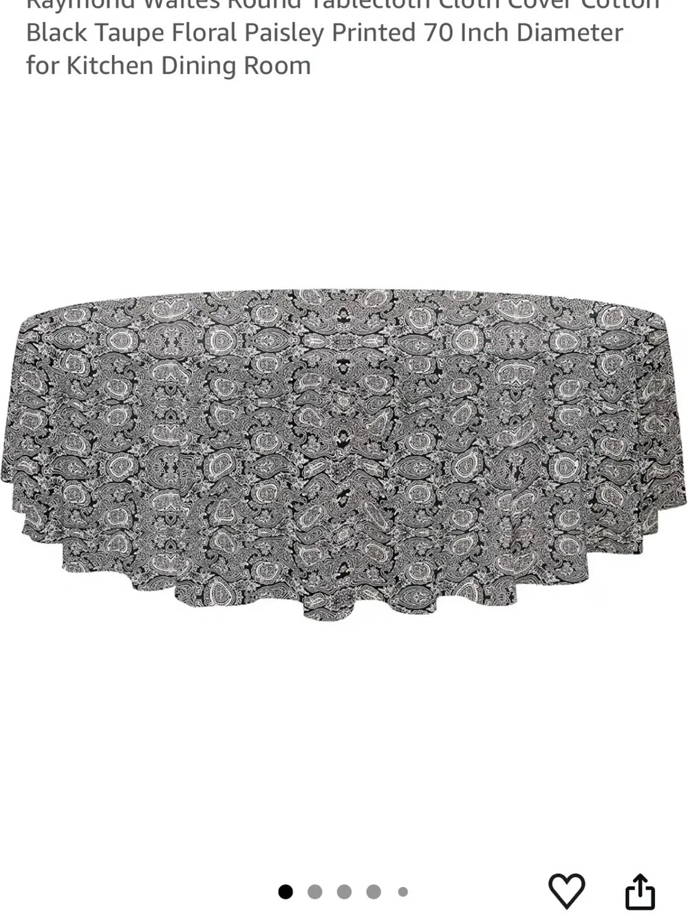 Black and White Paisley Tablecloth